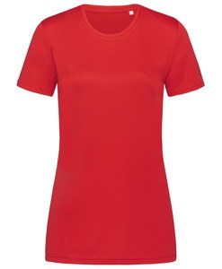 Stedman STE8100 - Camiseta do pescoço redondor de SS Sports Sports Sports-T Crimson Red