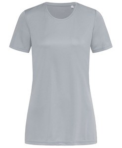 Stedman STE8100 - Camiseta do pescoço redondor de SS Sports Sports Sports-T Silver Grey