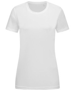 Stedman STE8100 - Camiseta do pescoço redondor de SS Sports Sports Sports-T Branco