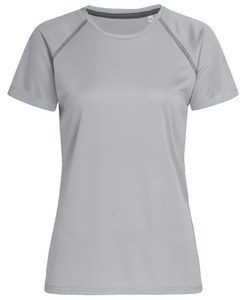 Stedman STE8130 - T-shirt ativa da equipe Raglan Round Round Neck Silver Grey