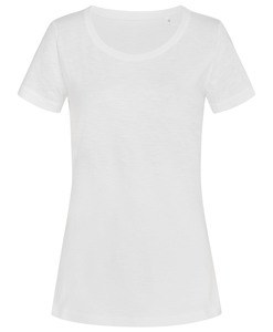 Stedman STE9500 - T -shirt de pescoço da tripulação para mulheres Stedman - Sharon Slub Branco
