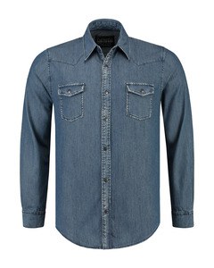 Lemon & Soda LEM3960 - Camisa jeans ls para ele Blue Denim