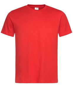 Stedman STE2020 - Camiseta clássica de pescoço redondo masculino clássico Vermelho Escarlate
