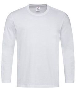 Stedman STE2130 - Camiseta de manga longa de conforto masculino Branco