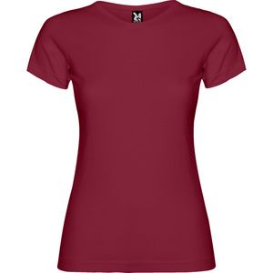 Roly CA6627 - JAMAICA T-shirt feminina cintada com gola redonda dupla em ponto canelado 1x1 Garnet