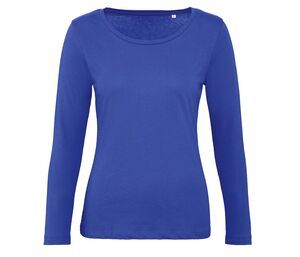 B&C BC071 - Camiseta feminina de manga longa 100% algodão orgânico Cobalto Azul