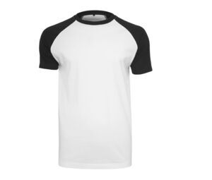 Build Your Brand BY007 - Camiseta baseball Branco / Preto