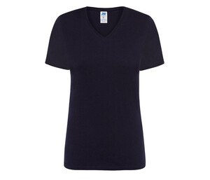 JHK JK158 - Camiseta mulher gola V Azul marinho