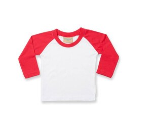 Larkwood LW025 - Camisa baseball mangas largas bebê Branco / Vermelho