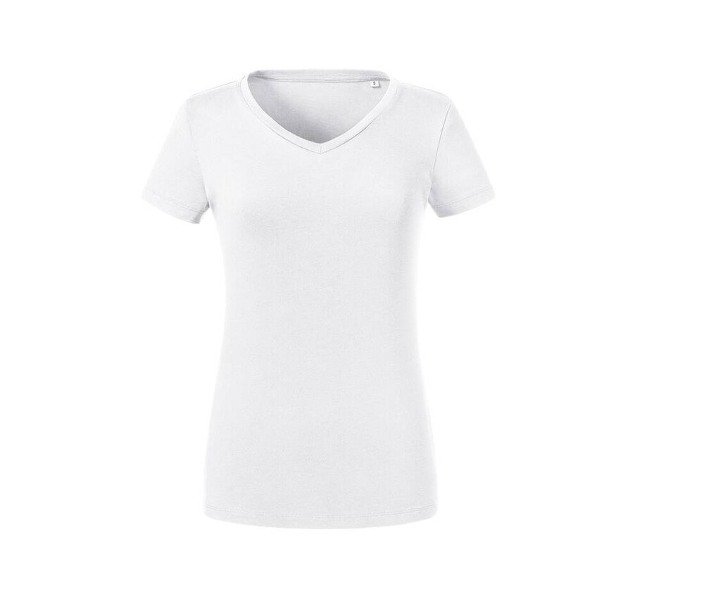 Russell RU103F - Camiseta orgânica de decote em V feminino