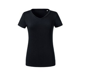 Russell RU103F - Camiseta orgânica de decote em V feminino