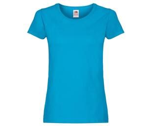 Fruit of the Loom SC1422 - Camiseta do pescoço redondo feminino Azure Blue