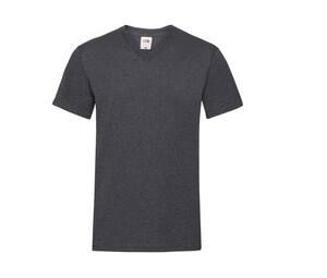 Fruit of the Loom SC234 - Camiseta masculina Valueweight com decote em V Dark Heather Grey