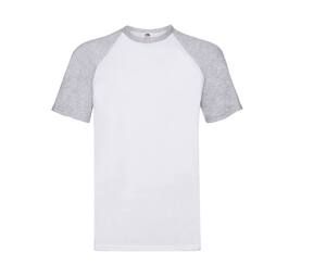 Fruit of the Loom SC237 - Camiseta de beisebol White / Heather Grey