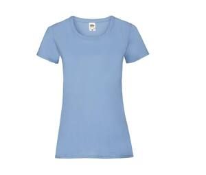 Fruit of the Loom SC600 - Camiseta feminina de algodão com ajuste para senhora Azul céu