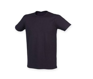 Skinnifit SF121 - Camiseta de algodão alongada masculina Azul marinho