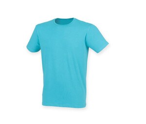 Skinnifit SF121 - Camiseta de algodão alongada masculina Surf Blue