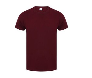 Skinnifit SF121 - Camiseta de algodão alongada masculina Burgundy