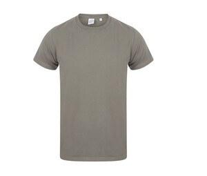Skinnifit SF121 - Camiseta de algodão alongada masculina Caqui