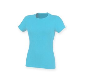 Skinnifit SK121 - Camiseta de algodão feminino Surf Blue