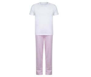 Towel city TC059 - Pijama básico infantil White / Pink Stripes