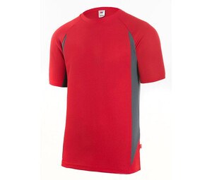 VELILLA V5501 - T-SHIRT TECHNIQUE BICOLORE Vermelho / cinza