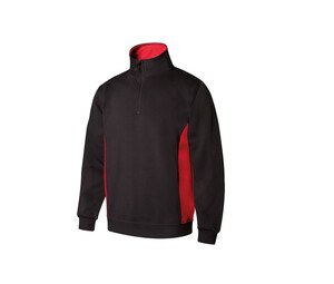 VELILLA V5704 - SWEAT BICOLORE COL ZIPPÉ Preto / Vermelho