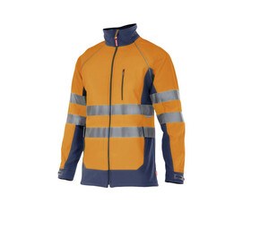 VELILLA V6001 - Jaqueta de alta visibilidade bicor softshell Fluo Orange / Navy