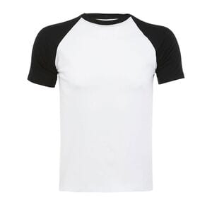 SOL'S 11190 - Funky T Shirt Bicolor Com Mangas Raglã Para Homem Branco / Preto