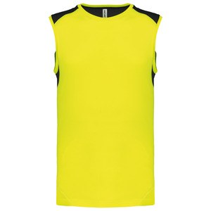 Proact PA475 - T-shirt de deporto bicolor de cavas Fluorescent Yellow / Black