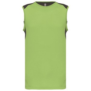 Proact PA475 - T-shirt de deporto bicolor de cavas Lime / Dark Grey