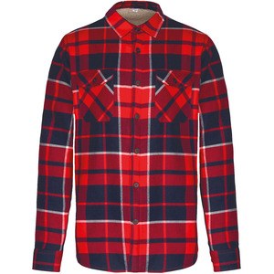 Kariban K579 - Camisa aos quadrados com forro em sherpa Red / Navy