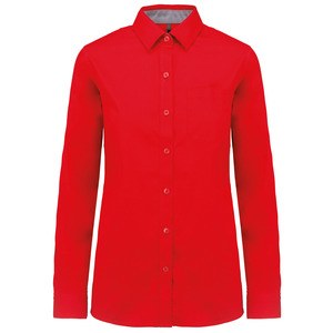 Kariban K585 - Camisa Nevada de senhora de manga comprida Vermelho