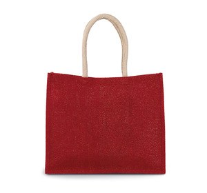 Kimood KI0219 - SACO DE PRAIA EM RÁFIA Cherry Red / Gold