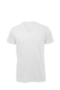 B&C CGTM044 - T-shirt Organic Inspire de homem com decote em V White