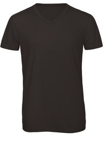 B&C CGTM057 - T-shirt Triblend de homem com decote em V Black