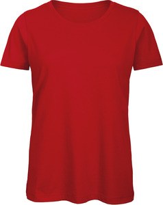 B&C CGTW043 - T-shirt Organic Inspire de senhora com decote redondo Vermelho