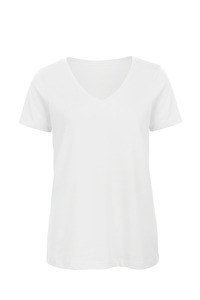 B&C CGTW045 - T-shirt Organic Inspire de senhora com decote em V White