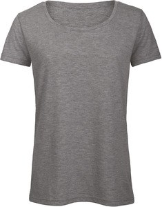B&C CGTW056 - T-shirt Triblend de senhora com decote redondo Heather Light Grey