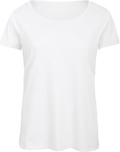 B&C CGTW056 - T-shirt Triblend de senhora com decote redondo White