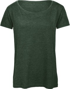 B&C CGTW056 - T-shirt Triblend de senhora com decote redondo Heather Forest