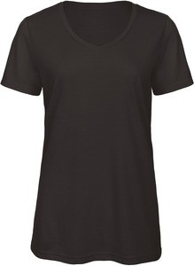 B&C CGTW058 - T-shirt Triblend de senhora com decote em V Black