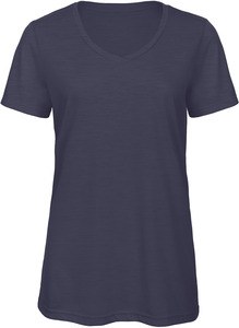 B&C CGTW058 - T-shirt Triblend de senhora com decote em V Heather Navy