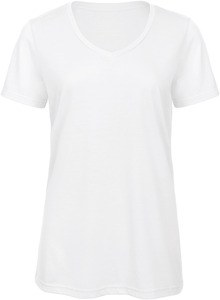 B&C CGTW058 - T-shirt Triblend de senhora com decote em V White