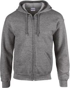 Gildan GI18600 - Sweatshirt 18600 Heavy Blend Com Capuz e Zíper Graphite Heather