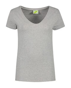 Lemon & Soda LEM1262 - T-shirt V-neck cot/elast SS for her Heather Grey