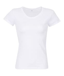 RTP Apparel 03260 - Cosmic 155 Women T Shirt Cortada E Cosida De Mangas Curtas Para Senhora Branco
