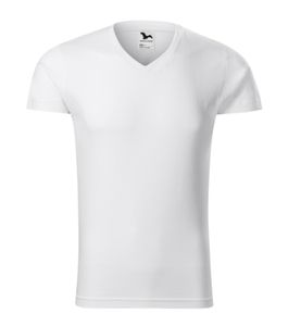 Malfini 146 - T-shirt de decote em V Slim Fit Branco