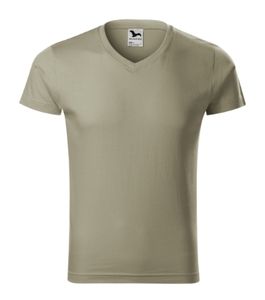 Malfini 146 - T-shirt de decote em V Slim Fit kaki clair