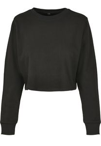 Build Your Brand BY131 - Senhoras Terry Cropped Crew Preto